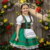 Roupa Alemã Infantil de Luxo Traje Alemão Feminino com Tiara para Festas