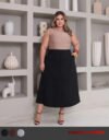 Saia Alfaiataria Feminina Plus Size Midi Evangélica Casual