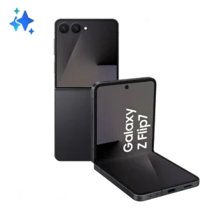 Samsung Galaxy Z Flip7 5G 512GB 12GB RAM Galaxy AI Preto dobrado e aberto