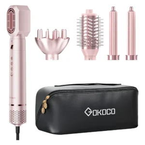 Secador De Cabelo GD031 Gokoco 5 em 1 Escova Hot Air Styler com acessórios