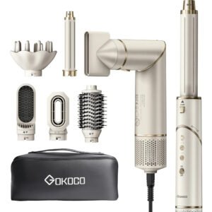 Secador De Cabelo Gokoco 7 Em 1 Escova Hot Air Styler Cor Palha 127v