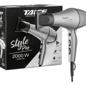 Secador de Cabelo Taiff Style Pro 2000W Prateado com 5 Temperaturas e Motor AC