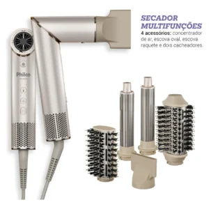 Secador de Cabelos Philco PSC3500 4 em 1 Dobrável Motor BLDC Prateado
