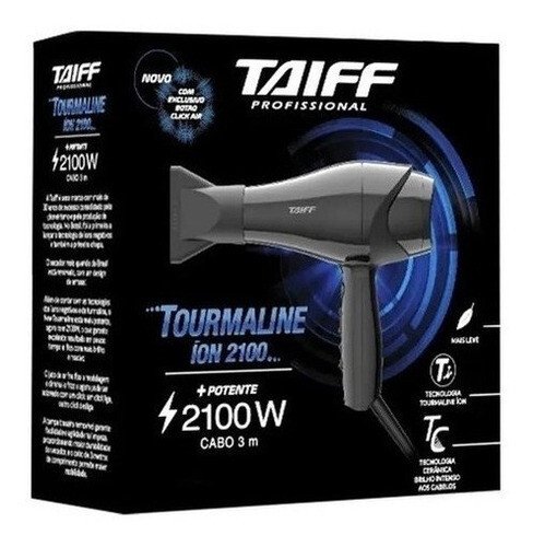 Secador Taiff Tourmaline Íon 2100w Alta Performance Preto 127v Secador Taiff Tourmaline Íon 2100w Alta Performance Preto 127v