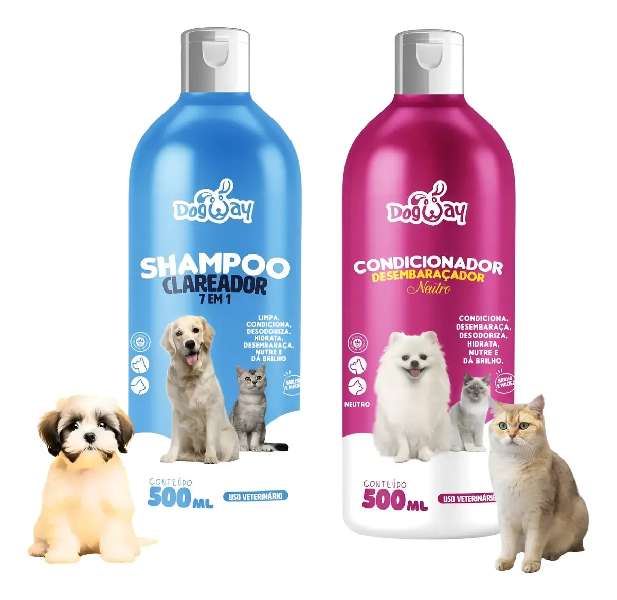 Shampoo E Condionador Pet Cachorro Clareador Hidrata Limpa Shampoo E Condionador Pet Cachorro Clareador Hidrata Limpa