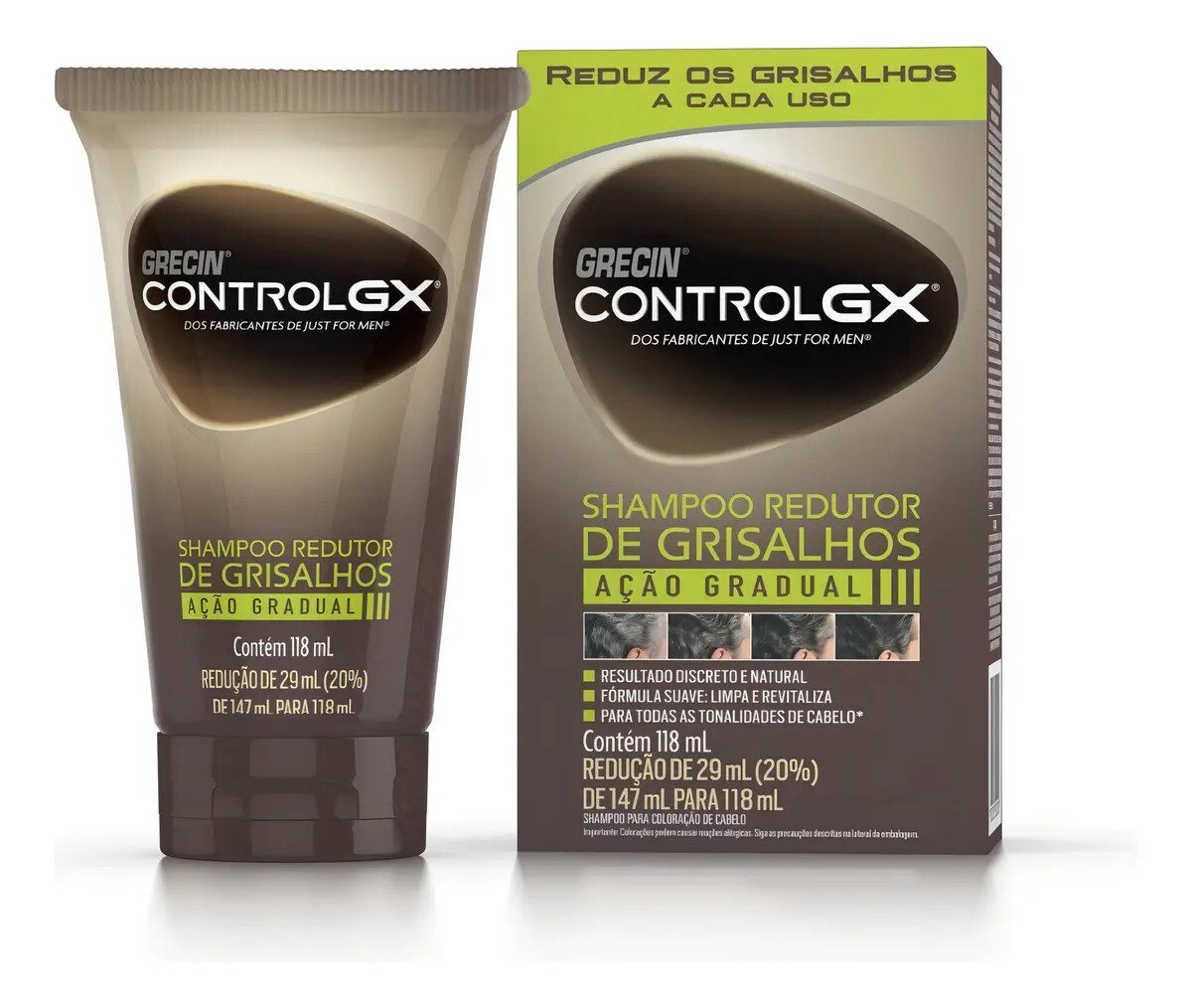 Shampoo Redutor De Grisalhos Grecin Control Gx Para Todas Os Tons Cabelo 118ml Shampoo Redutor De Grisalhos Grecin Control Gx Para Todas Os Tons Cabelo 118ml