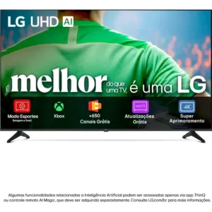 Smart TV LG UHD AI UA75 50 polegadas HDR10 Pro Processador α7 AI Ger8 webOS 25