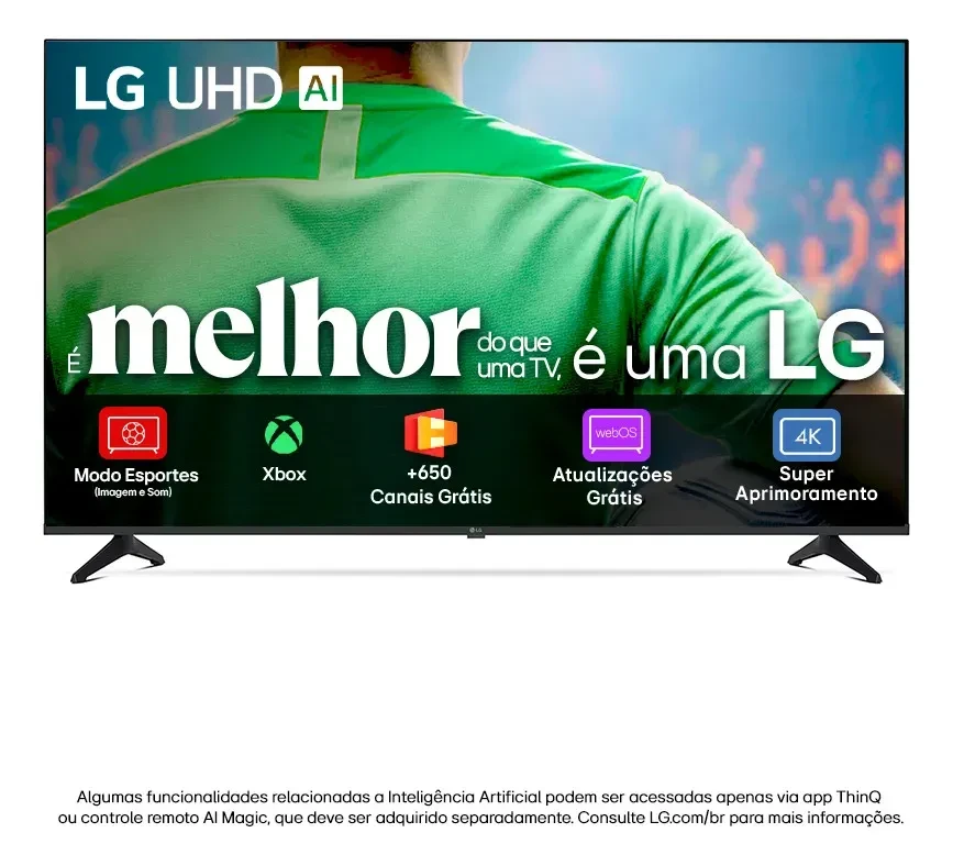 Smart TV LG UHD AI UA75 50 polegadas HDR10 Pro Processador α7 AI webOS 25 Oferta Smart TV LG UHD AI UA75 50 polegadas HDR10 Pro Processador α7 AI Ger8 webOS 25