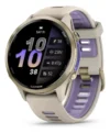 Smartwatch Garmin Forerunner 970 com Monitor Cardíaco de Pulso e GPS Titânio Dourado Suave com Pulseira Cinza Francês Translúcida Índigo