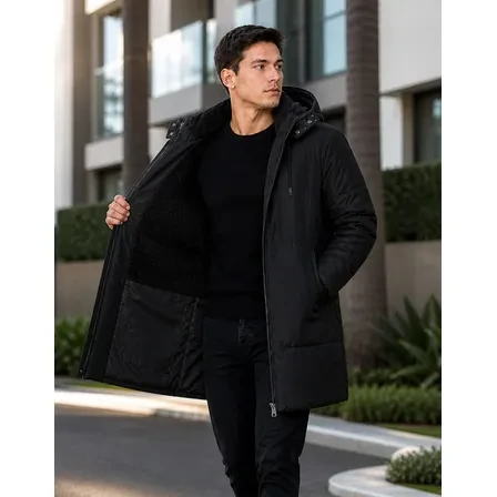 Sobretudo Masculino Puffer Original Com Capuz Frete Grátis Sobretudo Masculino Puffer Bobojaco Comprido Capuz