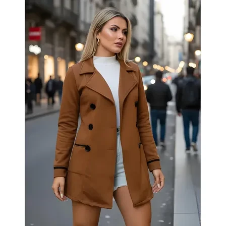 Sobretudo Moletom Casaco Inverno Original Com Botões E Bolso Grosso Sobretudo Moletom Casaco Inverno Botões Bolso Grosso Elegante