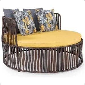 Sofisticasa Junco Chaise Divã Vime Redonda 2 Lugares Jardim
