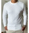 Suéter Masculino Lã Tricot Manga Longa Xadrez Blusa De Frio