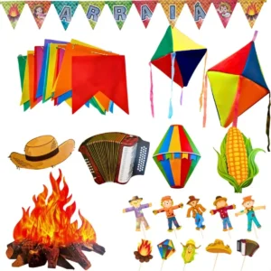 Kit Decoração Festa Junina Completa São João Arraial Balões Bandeirinhas