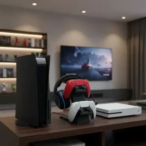Suporte Base Organizador Para 2 Controles E Headset Gamer