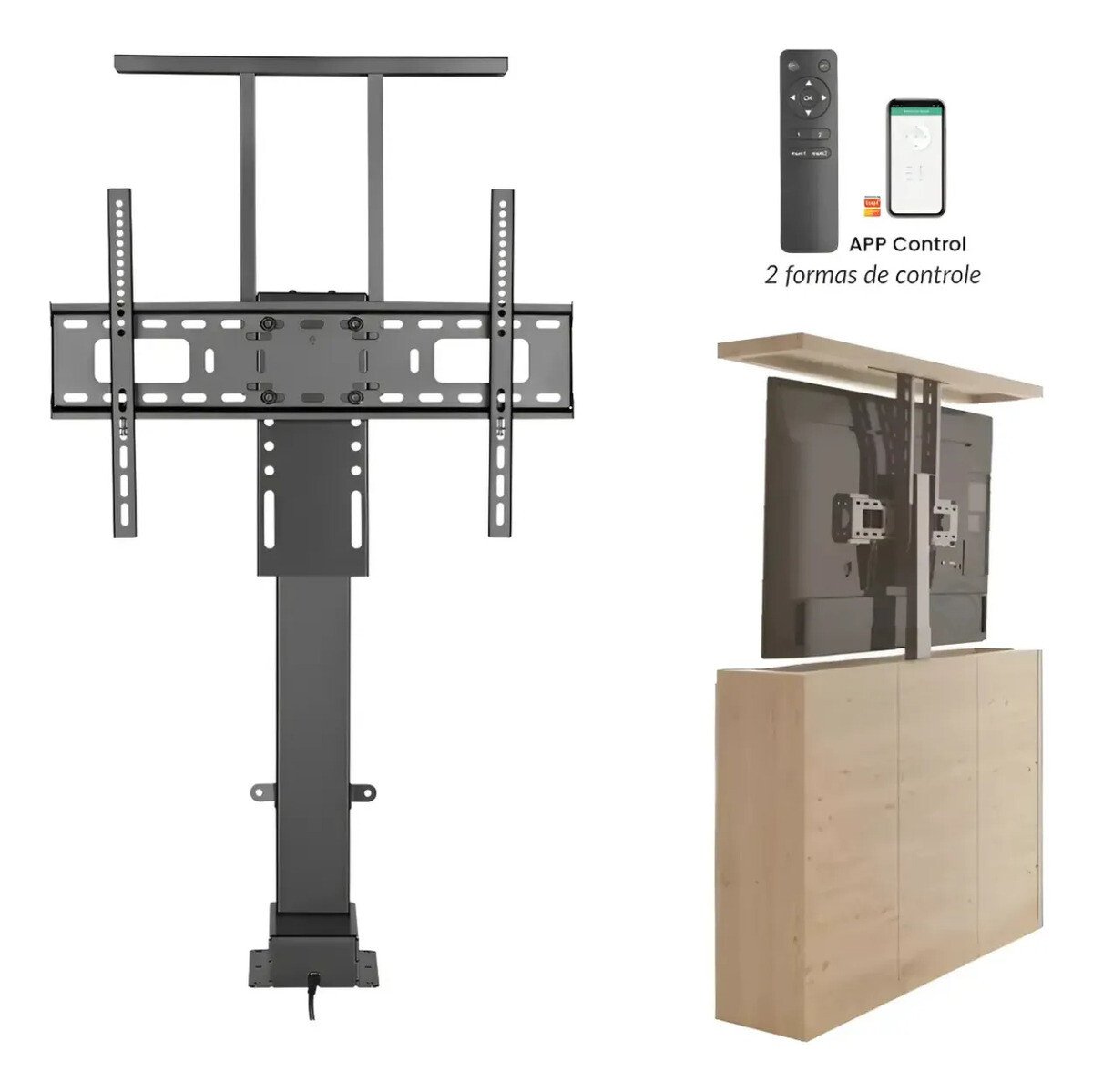 Suporte Elevador Tv Motorizado 37 A 80 Pol 60kg 600×400 App Suporte Elevador Tv Motorizado 37 A 80 Pol 60kg 600×400 App