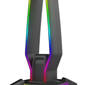 Suporte Headset Gamer Aitek RGB Hub USB 3.0 DELTA-S331 Preto