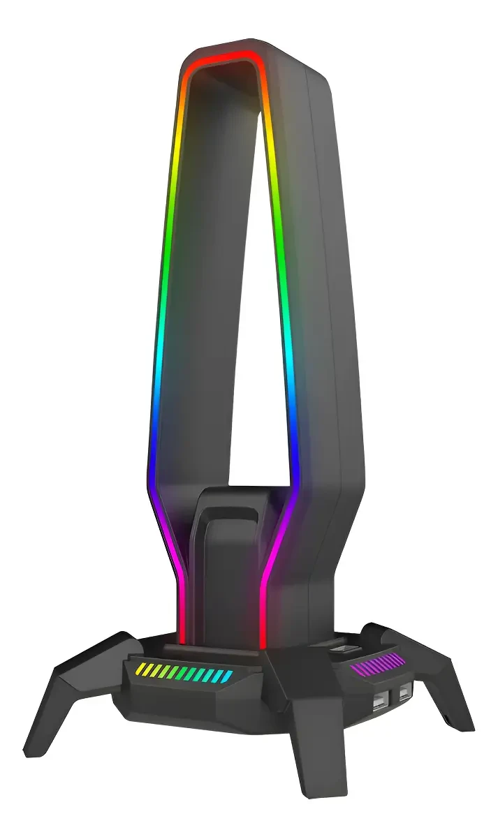 Suporte Headset Gamer Aitek RGB com Hub USB 3.0 DELTA-S331 Promoção Suporte Headset Gamer Aitek RGB Hub USB 3.0 DELTA-S331 Preto