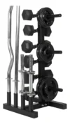 Suporte Organizador De Barra Para Estante Peso Halter MegaGym Preto