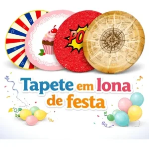 Tapete De Festa Em Lona Redondo 1,5m Modelos para decoração