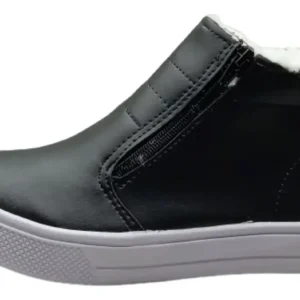 Tênis Botinha Feminino Corino Zíper Pelinhos Dagami