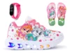 Tenis Feminino Infantil Led Patrulha Canina com Luzes e Chinelo Brinde