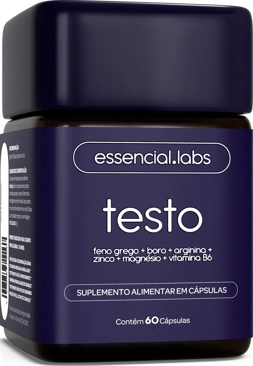 Testo Essencial - Fórmula Exclusiva Com Feno Grego + Boro + Arginina + Zma - Precursor Da Testosterona - 60 Cápsulas Sem Sabor Testo Essencial - Fórmula Exclusiva Com Feno Grego + Boro + Arginina + Zma - Precursor Da Testosterona - 60 Cápsulas Sem Sabor