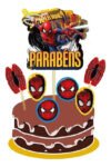 Topo de Bolo Eva Piffer Homem Aranha 25cm Kit Completo