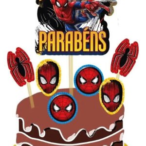 Topo de Bolo Eva Piffer Homem Aranha 25cm Kit Completo
