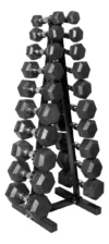 Torre Expositor Suporte Para Halteres Estante Sala Fitness MegaGym Equipamentos Fitness Preto