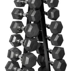 Torre Expositor Suporte Para Halteres Estante Sala Fitness MegaGym Equipamentos Fitness Preto
