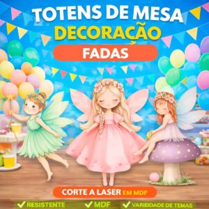 Totem Display 25cm Para Festa Em Mdf – Fada Encantada