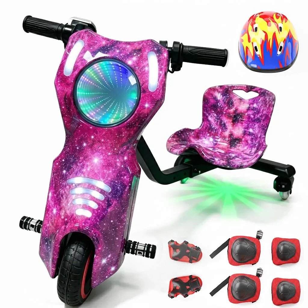 Triciclo Elétrico Drift Rmira 250w Com Bluetooth E Led, Kit De Proteção Roxo Céu Estrelado Roxo/wifi Triciclo Elétrico Drift Rmira 250w Com Bluetooth E Led, Kit De Proteção Roxo Céu Estrelado Roxo/wifi