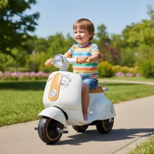 Triciclo Elétrico Infantil Maral Scooter 6V Branco com Música e Luzes