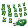 Varal Bandeirinha Brasil 12m com 40 Bandeiras de Tecido para Decoração da Copa do Mundo Kiryu