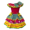 Vestido Festa Junina Fanfarrinha Luxo Caipira Rainha Milho