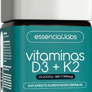 Vitamina D3 + K2 Menaquinona-7 – Fórmula Com Máxima Concentração E Biodisponibilidade – 60 Cápsulas Sem Sabor