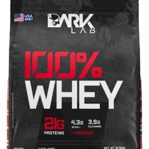 Whey Protein Concentrado 100% Refil Dark Lab 900g Sabor Morango para Ganho de Massa Muscular