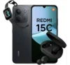 Xiaomi Redmi 15C 256GB 8GB RAM Preto com Fone Bluetooth e Relógio D20