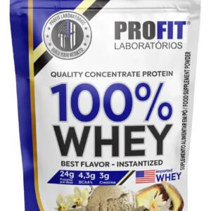 100% Whey – Isolado E Concentrado Refil 900g – Profit Sabor Baunilha