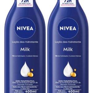 2 Loção Nivea Body Milk Hidratante Pele Seca Extrasseca Neutra