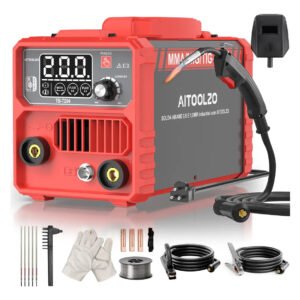 Aitoolzo Máquina De Solda Inversora 3 Em 1 Mig Tig Mma 200a Sem Gás Vermelho 220v