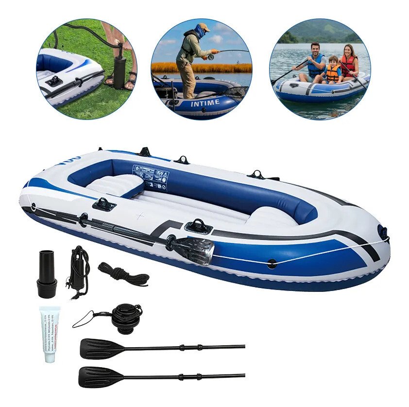 Barco Inflável Bote 3 Pessoas Pesca Kit Completo 2 Remos Barco Inflável Bote 3 Pessoas Pesca Kit Completo 2 Remos