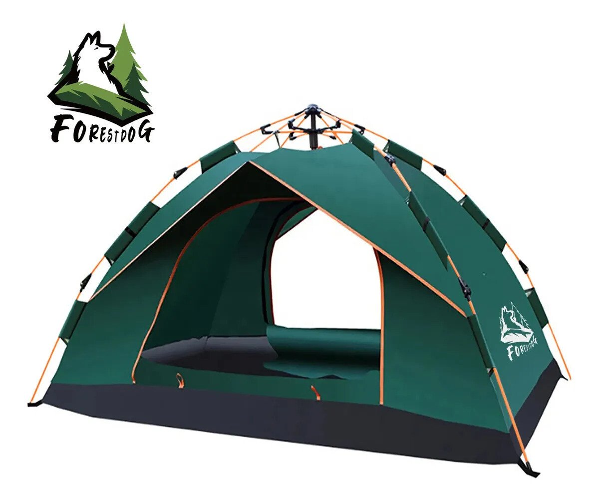 Barraca Auto-armável Pop Up Forestdog 4 Pessoas Impermeável 1000mm Verde-escuro-2 Barraca Auto-armável Pop Up Forestdog 4 Pessoas Impermeável 1000mm Verde-escuro-2