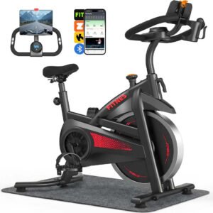 Bicicleta Ergométrica Spinning Rmira Nt7 Com Bluetooth E Tapete, Volante De 12kg