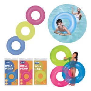 Boia Inflável Neon 90cm Para Piscina, Praia Sortida 10 Uni