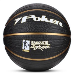 Bola Basquete N°7 Preto Dourado Resistente Rua Treino Jogo