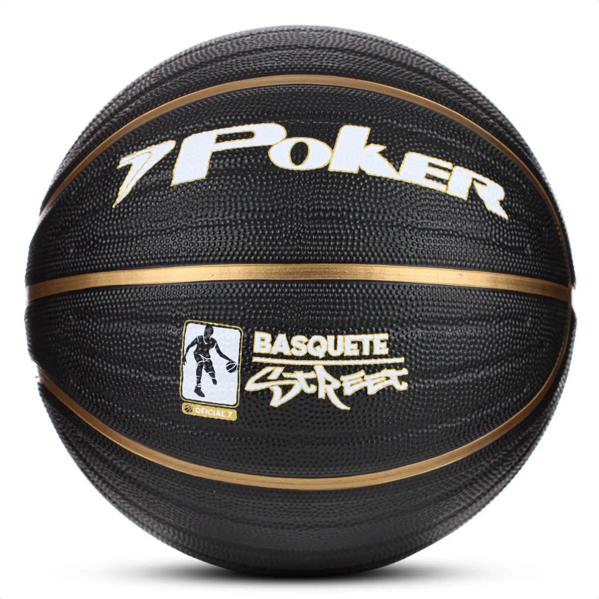 Bola Basquete N°7 Preto Dourado Resistente Rua Treino Jogo Bola Basquete N°7 Preto Dourado Resistente Rua Treino Jogo