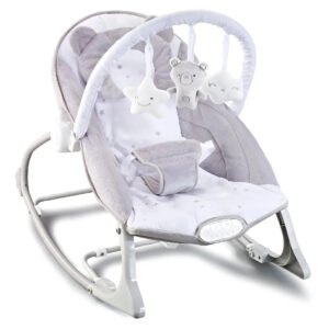 Cadeira De Descanso Musical Urso Polar Até 18kgs Cor Cinza E Branco Maxi Baby Cinza/branco