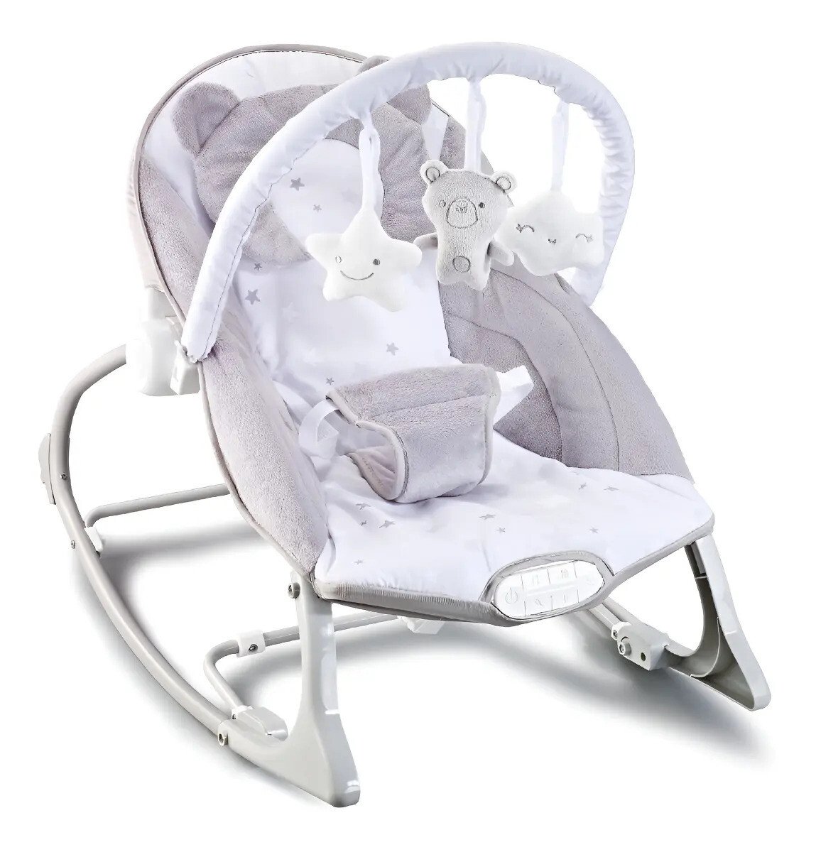 Cadeira De Descanso Musical Urso Polar Até 18kgs Cor Cinza E Branco Maxi Baby Cinza/branco Cadeira De Descanso Musical Urso Polar Até 18kgs Cor Cinza E Branco Maxi Baby Cinza/branco